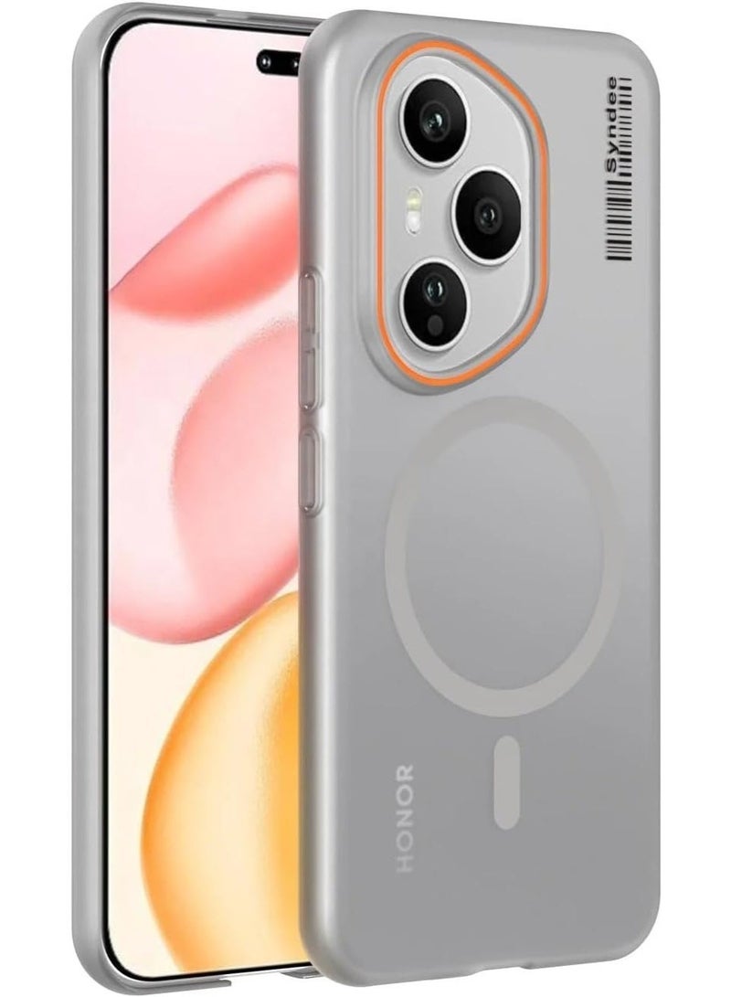 سيندي جراب هاتف محمول شفاف غير لامع مقاوم للاصفرار، بغطاء كامل، مصنوع من البولي كربونات، بلون رمادي دخاني، مناسب لهاتف Honor 400 Pro 5G. - Image 2